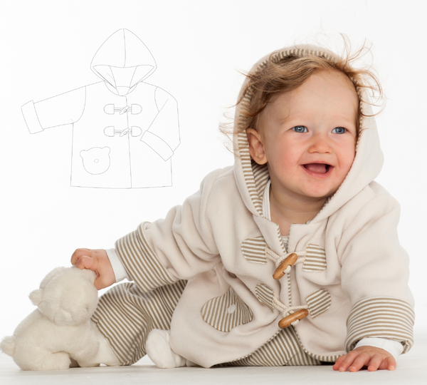 Babyjacke BRIO Übergangsjacke Schnittmuster Datei 62/68–98/104