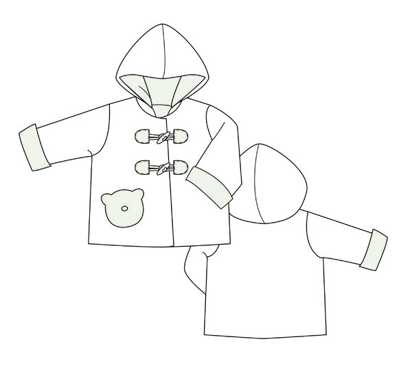 Cozy Baby & Kids Jacket with Hood and Bear Appliqué – PDF Sewing Pattern by