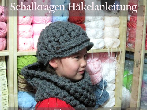 Kostenlose Häkelanleitung - Büschelmaschen - Mütze und Schalkragen