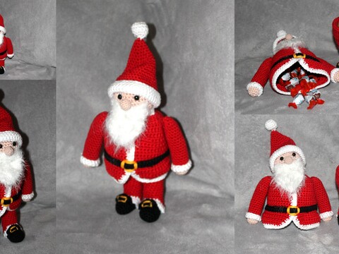 Weihnachtsmann häkeln – zum Aufklappen und Befüllen (DE & EN)