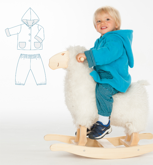 Adorable Hooded Jacket and Pants Sewing Pattern for Babies and Kids