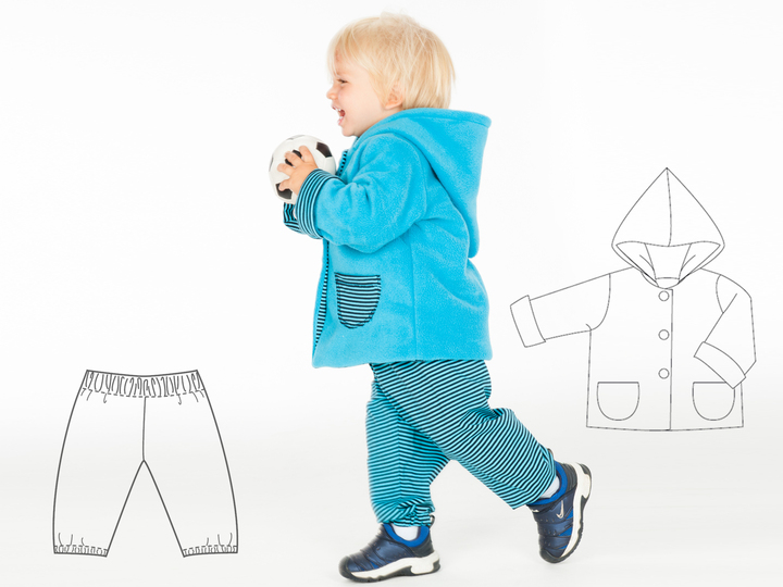 Adorable Hooded Jacket and Pants Sewing Pattern for Babies and Kids
