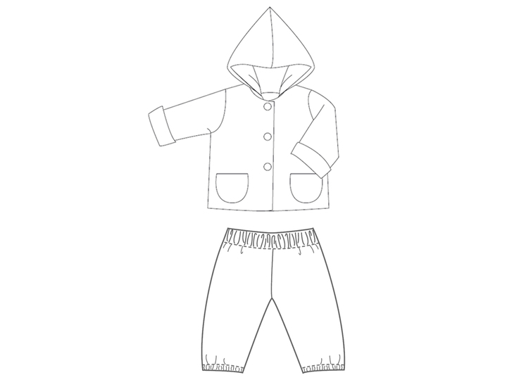 sewing pattern baby set TORINO+TORETTO tutorial 3m/6m–3y/4y