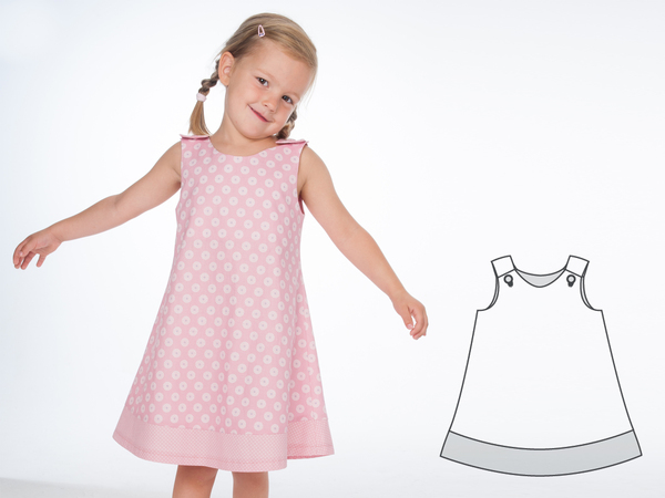 Girls pinafore dress for baby + kids ebook pdf by Patternforkids
