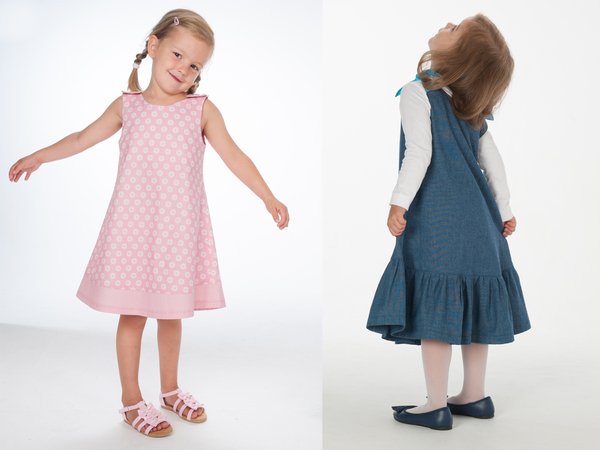 Girls pinafore dress for baby + kids ebook pdf by Patternforkids