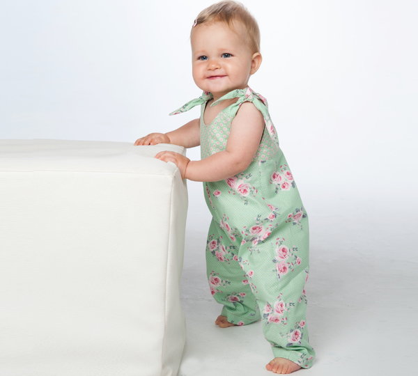 sewing pattern baby romper LUNA + CHARLOTTE tutorial 0m/1m–18m/2y