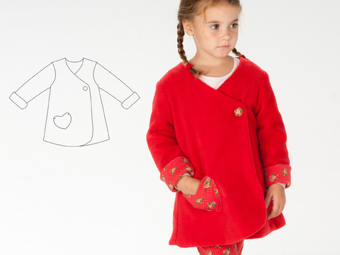 Schnittmuster Wickelkleid/Jacke LENA – Anleitung Datei 92/98–128/134