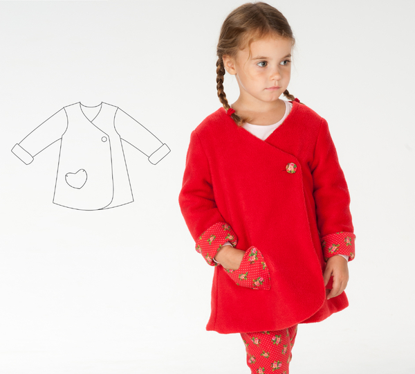 Wickelkleid Jacke LENA Schnittmuster Datei 92/98–128/134