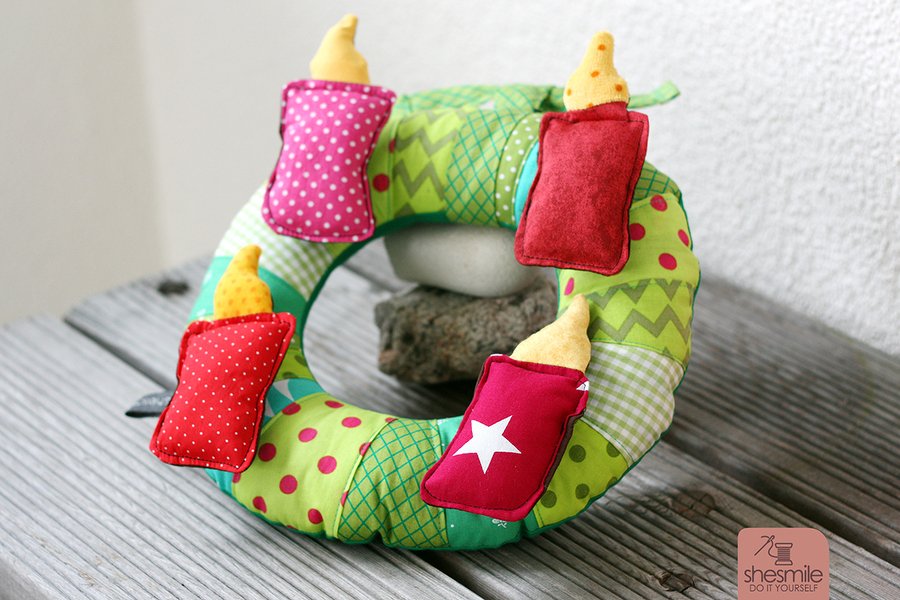 Adventskranz für Kinder "Klett mal vier" (Nähanleitung &amp; Schnittmuster)