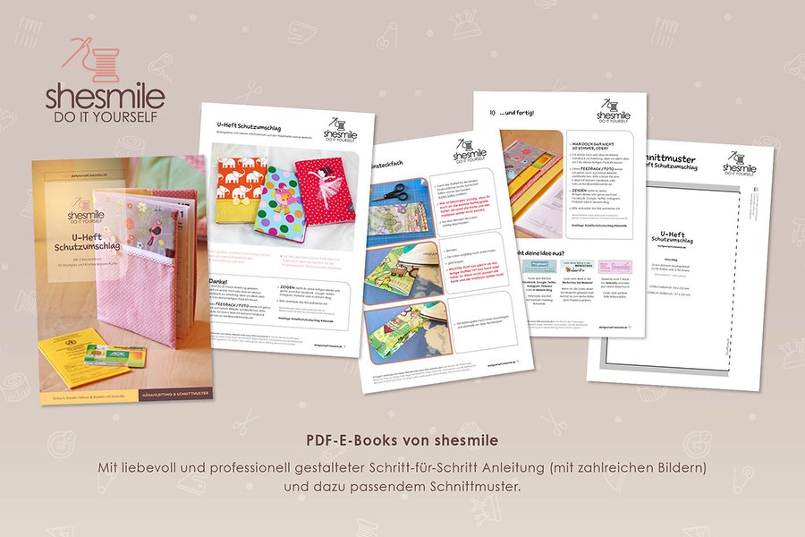 U-Heft Schutzumschlag (Nähanleitung &amp; Schnittmuster)