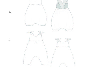 Baby Romper LOTTE + LUNA Sewing Pattern PDF Newborn to 2Y
