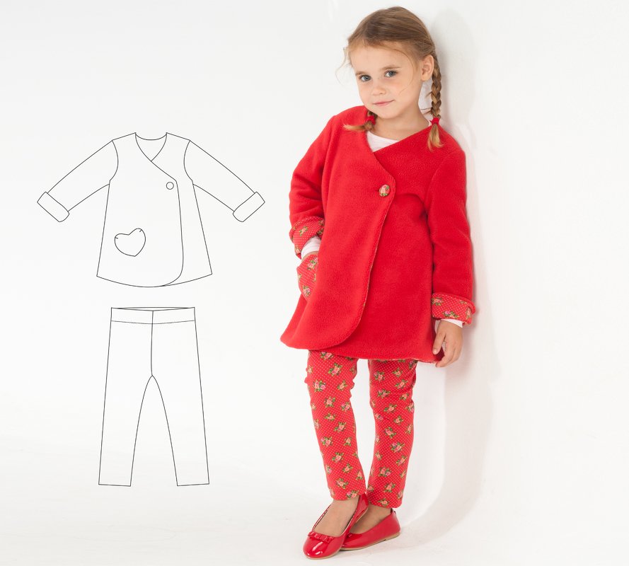 sewing pattern kids set LENA + ENNA tutorial 12m/18m–10y/11y