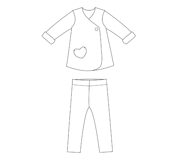Kids Wrap Dress + Leggings LENA ENNA Sewing Pattern PDF
