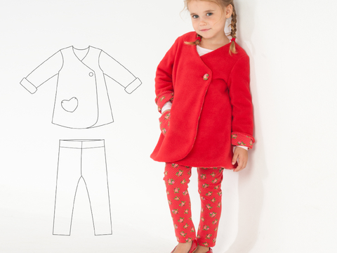 Schnittmuster Kinder-Twinset LENA + ENNA – Anleitung 80/86–140/146