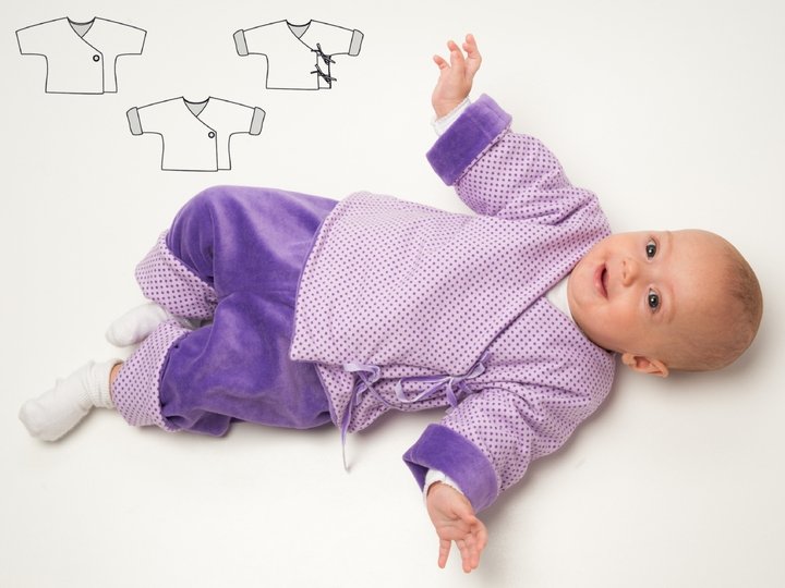 Babyjacke FIORINO Wickeljacke Schnittmuster Datei 50/56–86/92