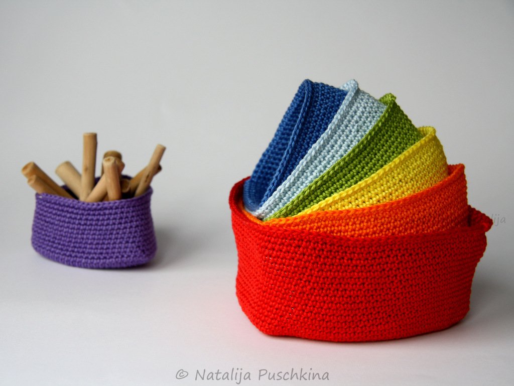 K&ouml;rbchen Set 'Regenbogen' - H&auml;kelanleitung