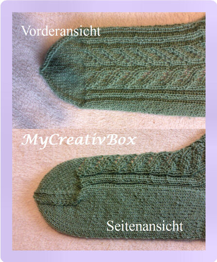 Sockenmuster "Blattpaare" - Pdf - Gr.: 32-43