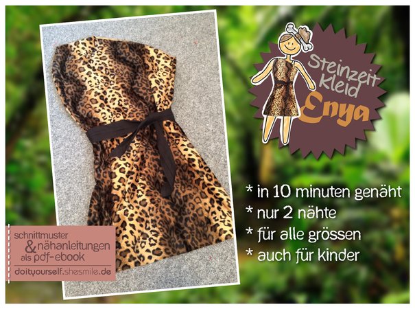 Kostüm "Steinzeit-Kleid Enya" (Nähanleitung für alle Größen)