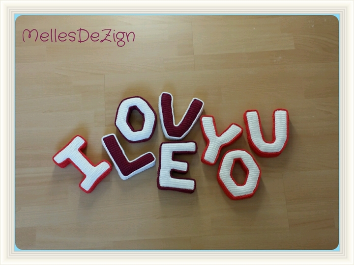 Häkelanleitung Sparpaket 3D Buchstaben Valentinstag