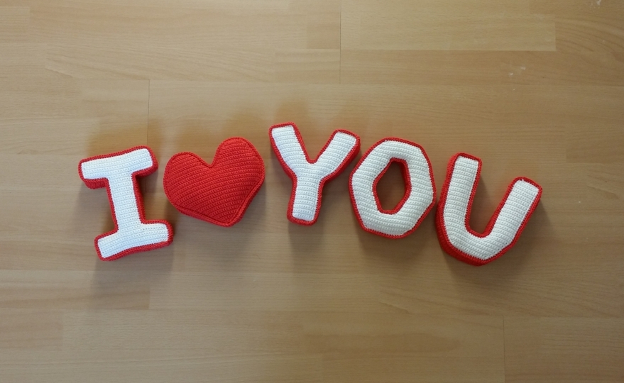 Häkelanleitung Sparpaket 3D Buchstaben Valentinstag