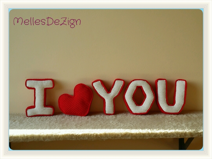 Häkelanleitung Sparpaket 3D Buchstaben Valentinstag