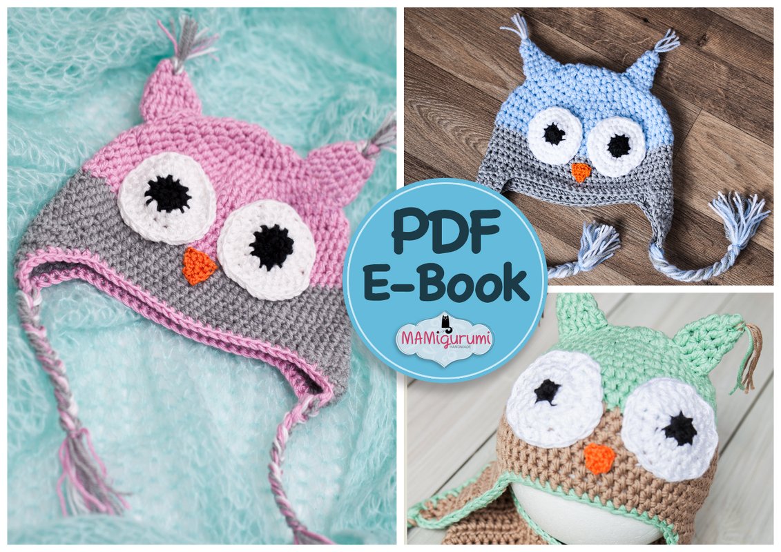 Häkelanleitung / E-Book Eulen Mütze