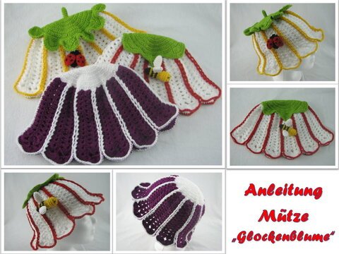 Häkelanleitung Mütze / Hut "Glockenblume"