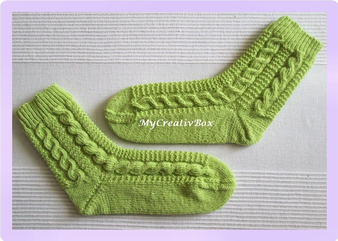 Sockenmuster "Nordlicht" - Gr.: 32-47, gestrickt - Bild 4