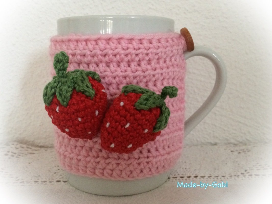 Tassen-Manschette "Erdbeere"