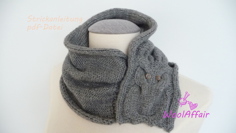 Knitting Pattern - Shawl Owl Design - No.107E