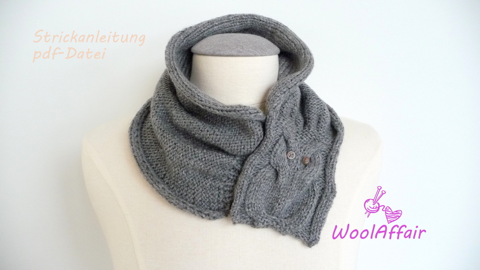 Knitting Pattern - Shawl Owl Design - No.107E