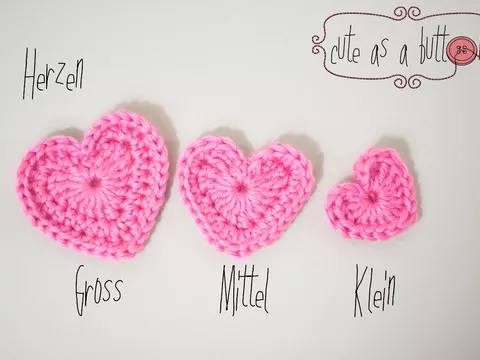 Cute as a button Herz Häkelanleitung - kostenlos