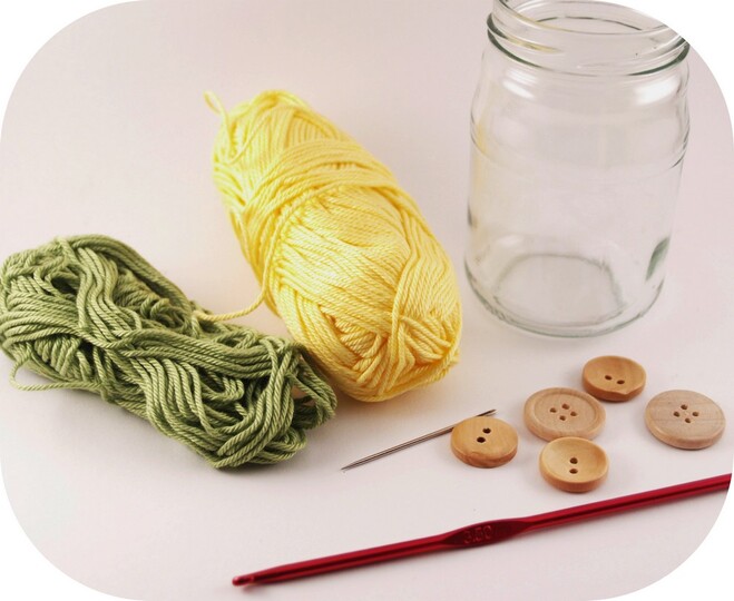 Häkelanleitung Mini-Vasen, Upcycling | kostenlos