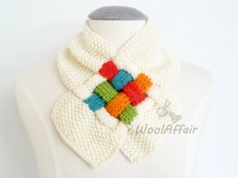 Strickanleitung - Strickschal gewebt mit CrazyPatterns Logo - No.106