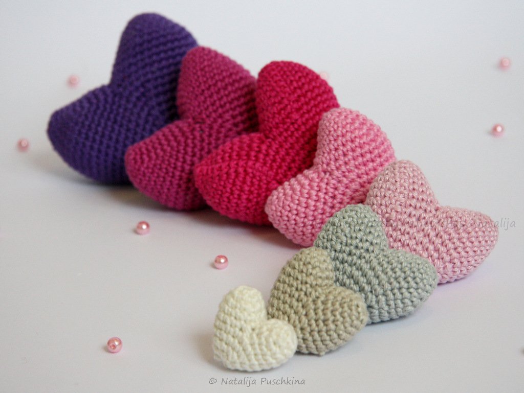 Häkelanleitung für Herz in 8 Größen - Schlüsselanhänger, Nadelkissen, Deko...