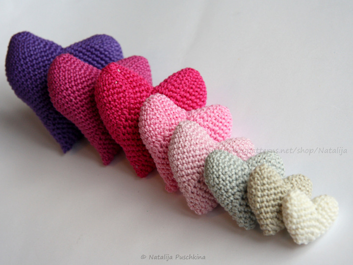 Häkelanleitung für Herz in 8 Größen - Schlüsselanhänger, Nadelkissen, Deko...