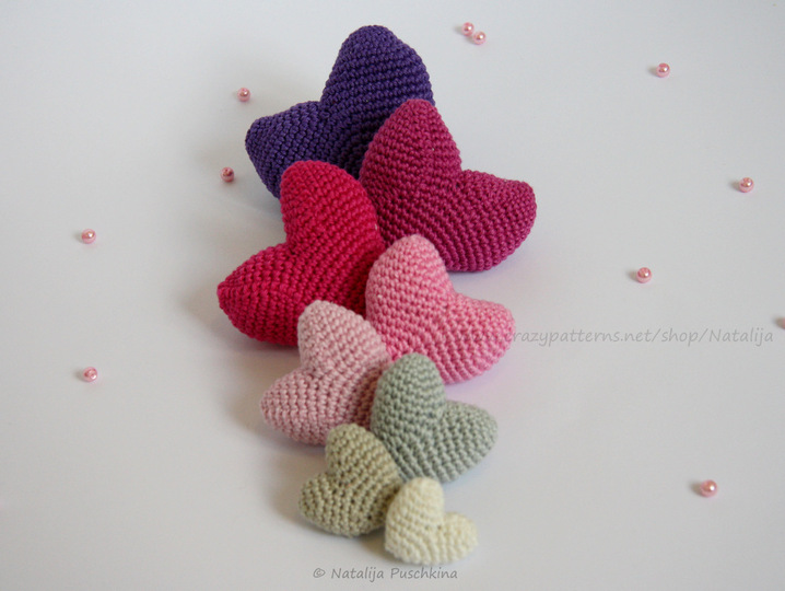 Häkelanleitung für Herz in 8 Größen - Schlüsselanhänger, Nadelkissen, Deko...