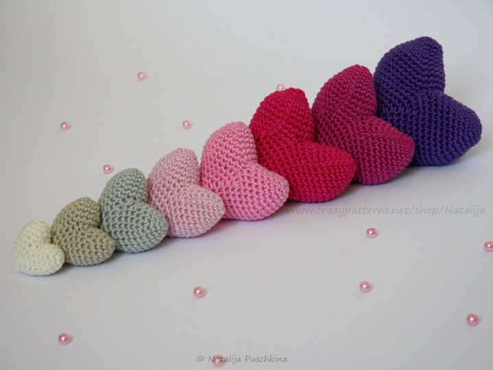 Häkelanleitung für Herz in 8 Größen - Schlüsselanhänger, Nadelkissen, Deko...