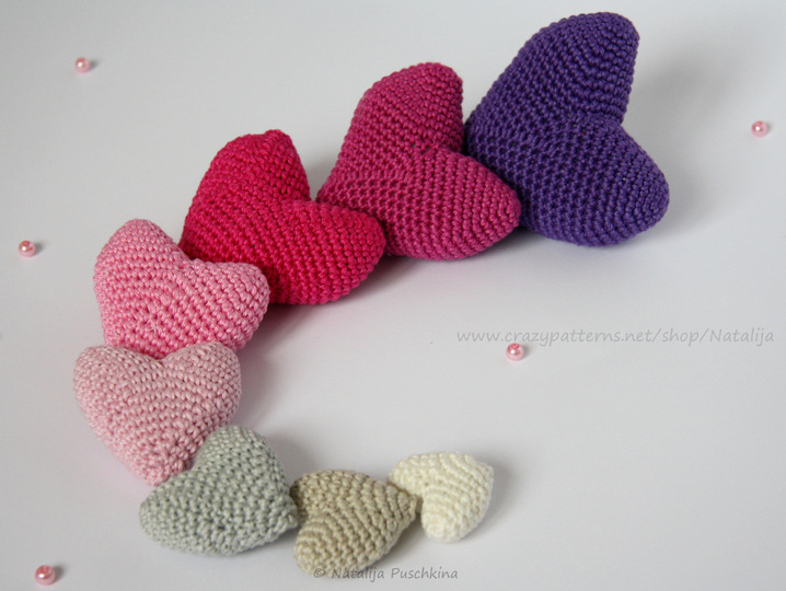 Häkelanleitung für Herz in 8 Größen - Schlüsselanhänger, Nadelkissen, Deko...