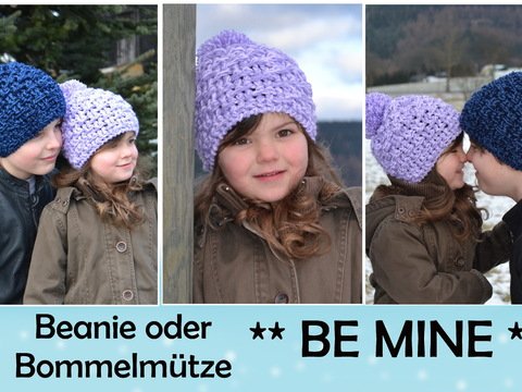 Be Mine - Bommelmütze oder Beanie für alle Größen, Kinder, Damen und Herren