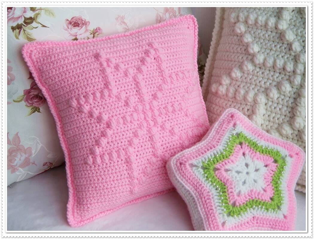 Noppen-Stern-Kissen - Häkelanleitung - Bild 4