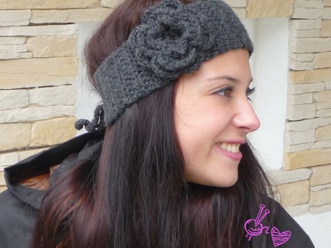 Häkelanleitung - Häkelstirnband Headband + Blume - No.30H