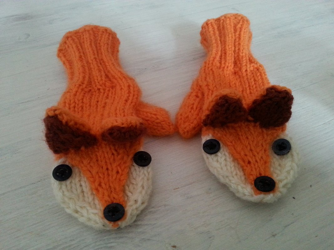 **Strickanletung** Fuchs Handschuhe für Kinder