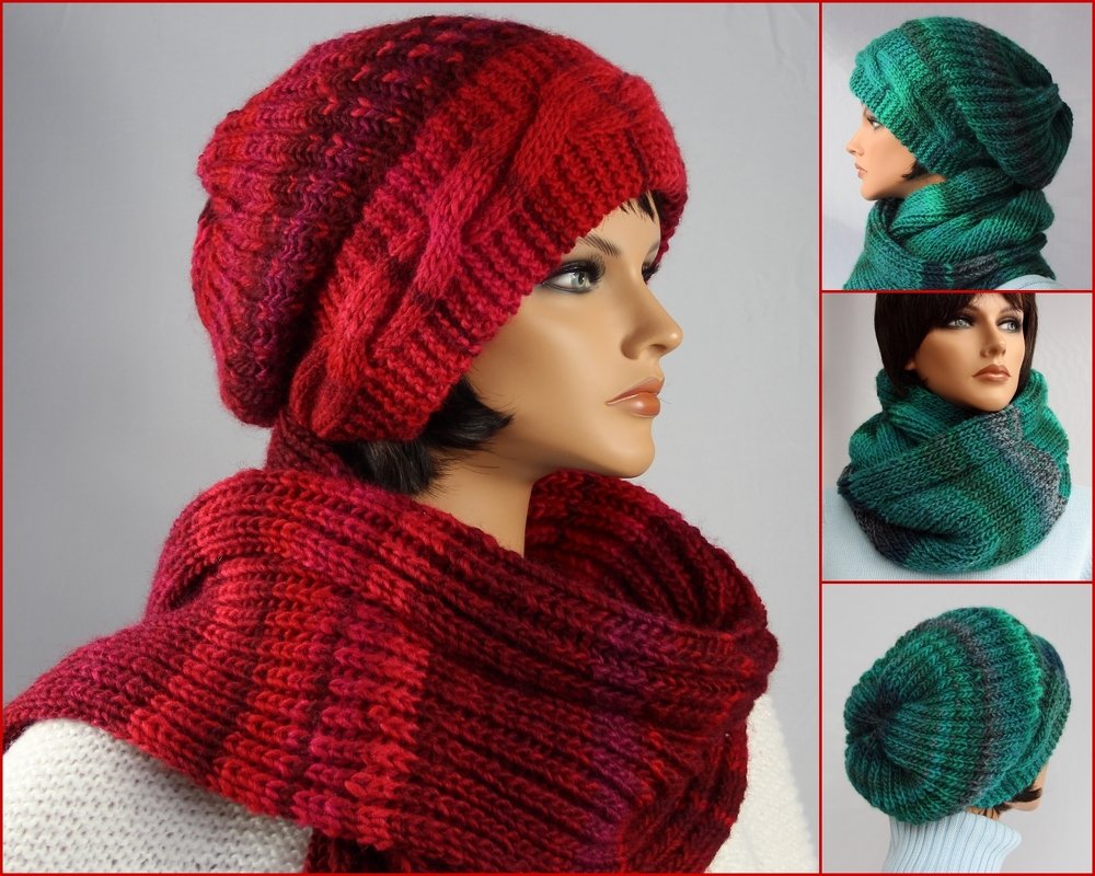 Winterset: Mütze + Loop / Schal "Andrea" - Strickanleitung