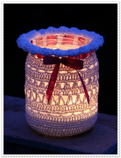 Windlicht / Sommervase - Häkelanleitung