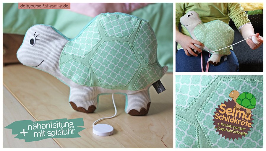 Kuscheltier / Spieluhr "Schildkröte Selma" (Nähanleitung &amp; Schnittmuster)