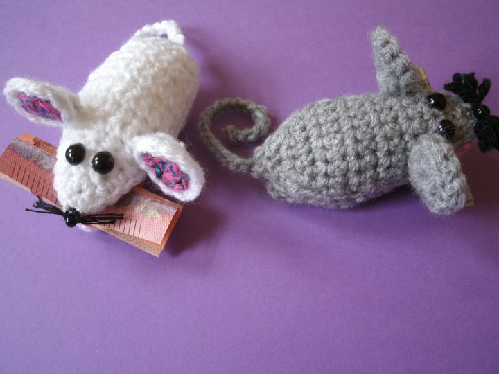 Klammer- Mäuschen zum Mäuse verschenken Häkelanleitung