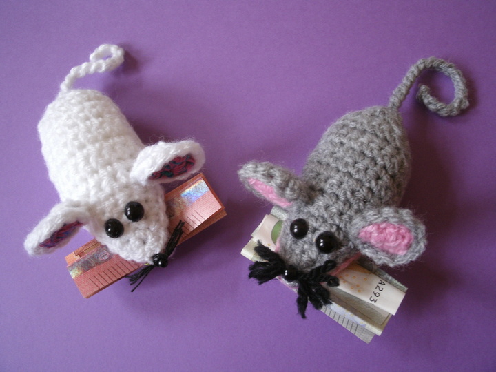 Klammer- Mäuschen zum Mäuse verschenken Häkelanleitung