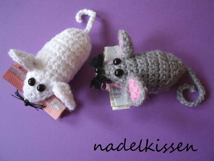 Klammer- Mäuschen zum Mäuse verschenken Häkelanleitung