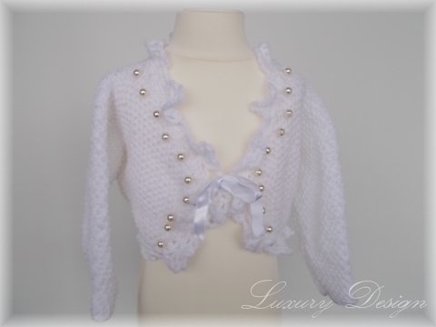 Strickanleitung Bolero 6/12 Monate Taufkleidung No.1